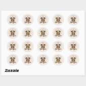 Retro Palm Camper – Boho Bachelorette Weekend Ronde Sticker (Vel)