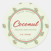 Retro Palm Leaves Retro Circle Cosmetics Jar Label (Voorkant)