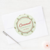 Retro Palm Leaves Retro Circle Cosmetics Jar Label (Envelop)