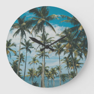 Retro Palm Ocean Silhouet Grote Klok