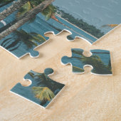 Retro Palm Ocean Silhouet Legpuzzel (Zijkant)