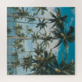 Retro Palm Ocean Silhouet Legpuzzel (Horizontaal)