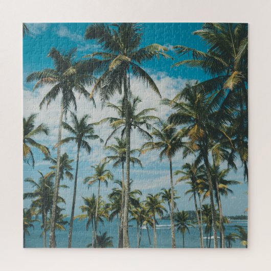 Retro Palm Ocean Silhouet Legpuzzel (Verticaal)