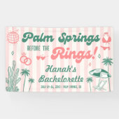 Retro Palm Spring Bachelorette Welkom Spandoek (Horizontaal)
