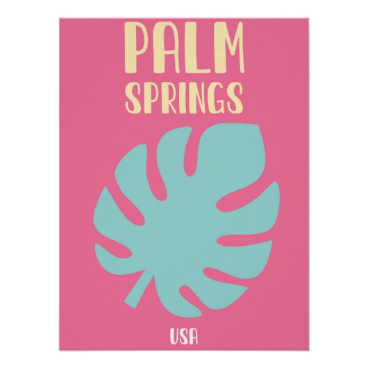 Retro Palm Springs Aesthetic Travel Art Print Perfect Poster (Voorkant)