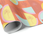 Retro Palm Springs Cactus Cadeaupapier (Rol Hoek)
