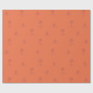 Retro Palm Springs Cactus in aardetinten Cadeaupapier