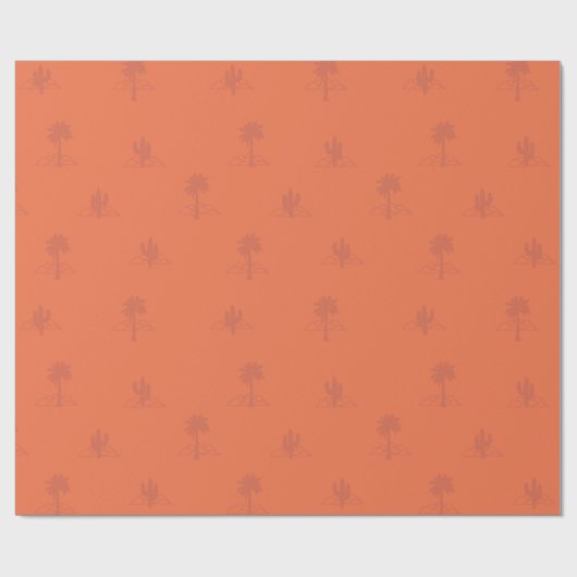 Retro Palm Springs Cactus in aardetinten Cadeaupapier (Vlak)