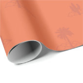 Retro Palm Springs Cactus in aardetinten Cadeaupapier (Rol Hoek)
