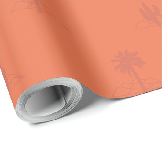 Retro Palm Springs Cactus in aardse kleuren Cadeaupapier (Rol Hoek)