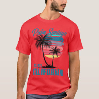 Retro Palm Springs California Beach Vibes Summer V T-shirt