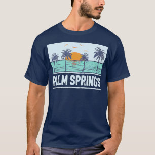 Retro Palm Springs California Tropical Sunset T-shirt