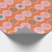 Retro Palm Springs Geometrische cirkels Gift Wrap Cadeaupapier (Hoek)