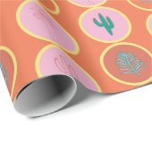 Retro Palm Springs Geometrische cirkels Gift Wrap Cadeaupapier (Rol Hoek)