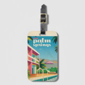 Retro Palm Springs-hotel Bagagelabel (Voorkant (verticaal))