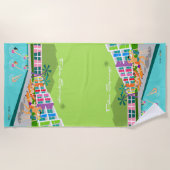 Retro Palm Springs Hotel Beach Towel Strandlaken (Voorkant)
