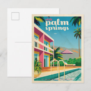 Retro Palm Springs-hotel Briefkaart