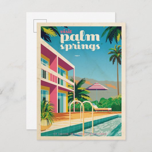 Retro Palm Springs-hotel Briefkaart (Voorkant / Achterkant)