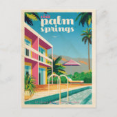Retro Palm Springs-hotel Briefkaart (Voorkant)