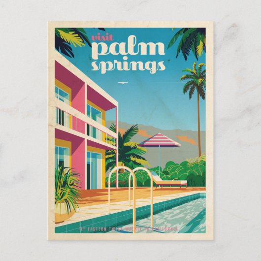 Retro Palm Springs-hotel Briefkaart (Voorkant)