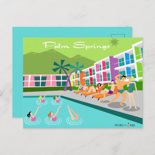 Retro Palm Springs Hotel Briefkaart (Voorkant / Achterkant)