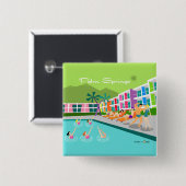 Retro Palm Springs Hotel Button (Voorkant /achterkant)