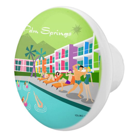Retro Palm Springs Hotel Ceramic Pull Keramische Knop (Rechts)
