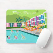 Retro Palm Springs Hotel Mousepad Muismat (Met muis)