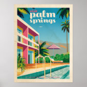 Retro Palm Springs-hotel Poster (Voorkant)