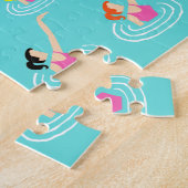 Retro Palm Springs Hotel Puzzle Legpuzzel (Zijkant)