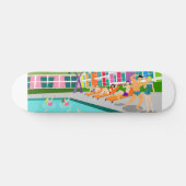 Retro Palm Springs Hotel Skateboard (Horizontaal)