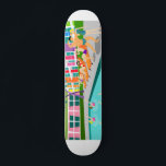 Retro Palm Springs Hotel Skateboard<br><div class="desc">Dit Retro Palm Springs Hotel skateboard is net zo geweldig als kitschy. De rafelheldere regenbooggevel is kleiner dan de kalkgroene bergen en spectaculair iconische palmbomen. Er is een feest op het podium met badende schoonheden en spier-mannen die wat vitamine D verzonken terwijl ze de gesynchroniseerde zwemmers zien presteren. Het lijkt...</div>