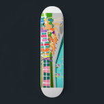 Retro Palm Springs Hotel Skateboard<br><div class="desc">Dit Retro Palm Springs Hotel skateboard is net zo geweldig als kitschy. De rafelheldere regenbooggevel is kleiner dan de kalkgroene bergen en spectaculair iconische palmbomen. Er is een feest op het podium met badende schoonheden en spier-mannen die wat vitamine D verzonken terwijl ze de gesynchroniseerde zwemmers zien presteren. Het lijkt...</div>