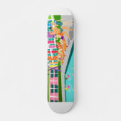 Retro Palm Springs Hotel Skateboard (Voorkant)
