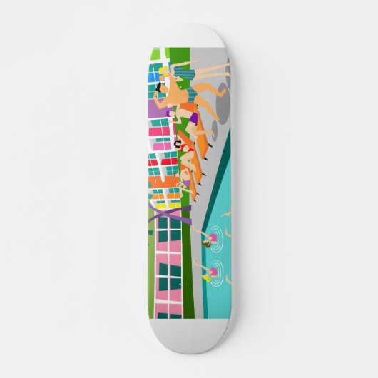 Retro Palm Springs Hotel Skateboard (Voorkant)