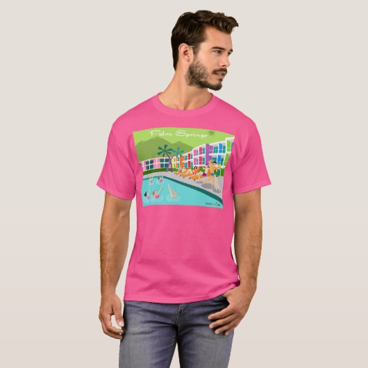 Retro Palm Springs Hotel T-Shirt (Voorkant volledig)