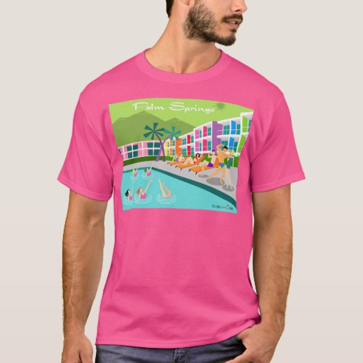 Retro Palm Springs Hotel T-Shirt (Voorkant)
