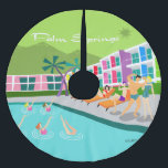 Retro Palm Springs Hotel Tree Skirt Kerstboom Rok<br><div class="desc">Dit Retro Palm Springs Hotel kerstboomrok is net zo geweldig als kitschy. De rafelheldere regenbooggevel is kleiner dan de kalkgroene bergen en spectaculair iconische palmbomen. Er is een feest op het podium met badende schoonheden en spier-mannen die wat vitamine D verzonken terwijl ze de gesynchroniseerde zwemmers zien presteren. Het lijkt...</div>