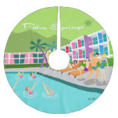 Retro Palm Springs Hotel Tree Skirt Kerstboom Rok (Voorkant)