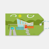 Retro Palm Springs House Aangepaste cadeau Labels Cadeaulabel (Voorkant (Horizontaal))