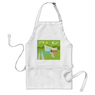 Retro Palm Springs House Apron Standaard Schort