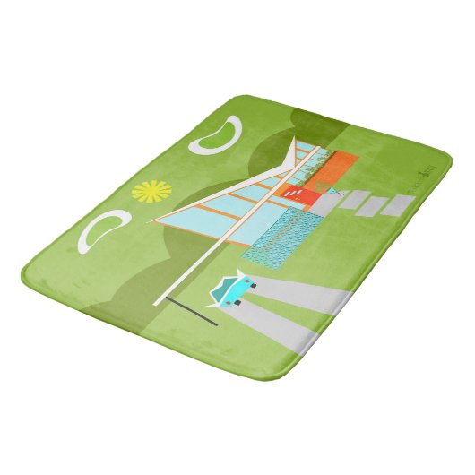 Retro Palm Springs House Bath Mat (Gekanteld)