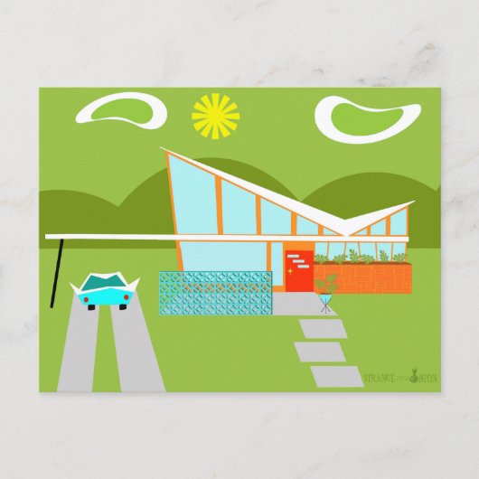 Retro Palm Springs House Briefkaart (Voorkant)