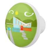 Retro Palm Springs House Ceramic Knob Keramische Knop (Rechts)