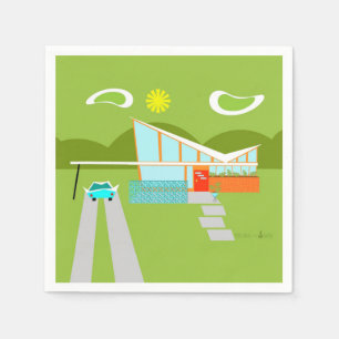 Retro Palm Springs House Cocktail servetten