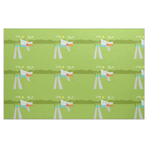 Retro Palm Springs House Combed Cotton Fabric. Stof