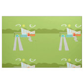 Retro Palm Springs House Combed Cotton Fabric. Stof (Fat Quarter)