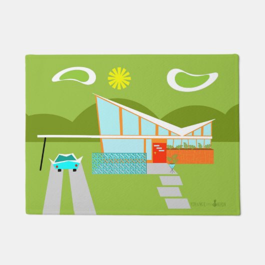 Retro Palm Springs House Deurklep Deurmat (Voorkant)