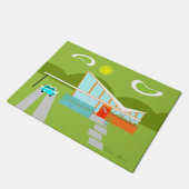 Retro Palm Springs House Deurklep Deurmat (Schuin)