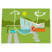 Retro Palm Springs House Gift Bag Large Cadeautasje (Voorkant)